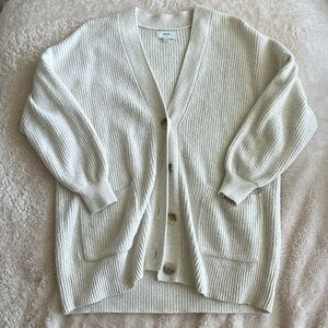 Aerie Cream Longline Cardigan Sweater